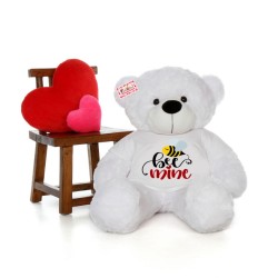 Big 5 Feet Personalized Teddy Bear wearing Bee Mine Tshirt - Choose From 7 Colors